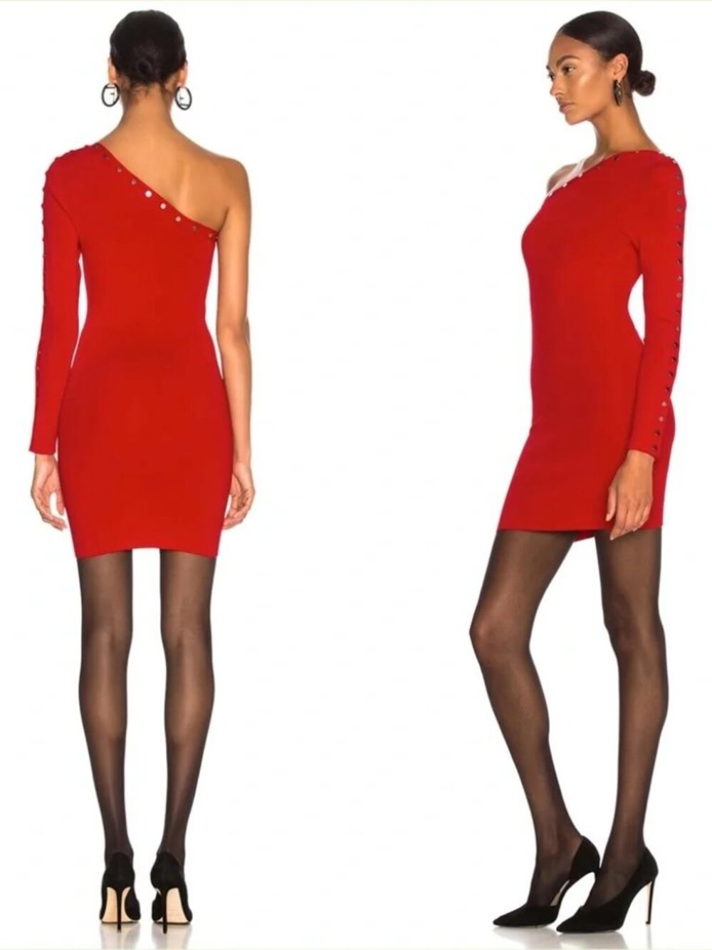 ALEXANDER WANG Asymmetrical Long Sleeve Dress 0100